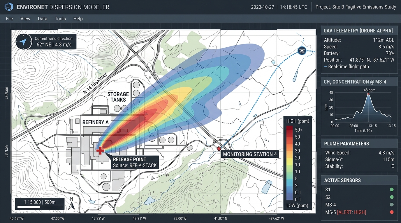 UAV Atmospheric Plume Mapping Dashboard